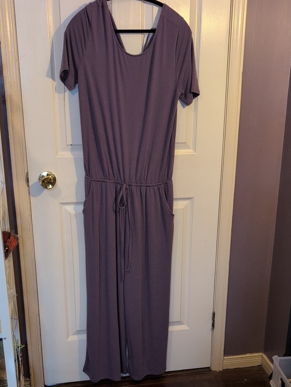 Zenana Outfitters Lilac Short-Sleeve Jumpsuit